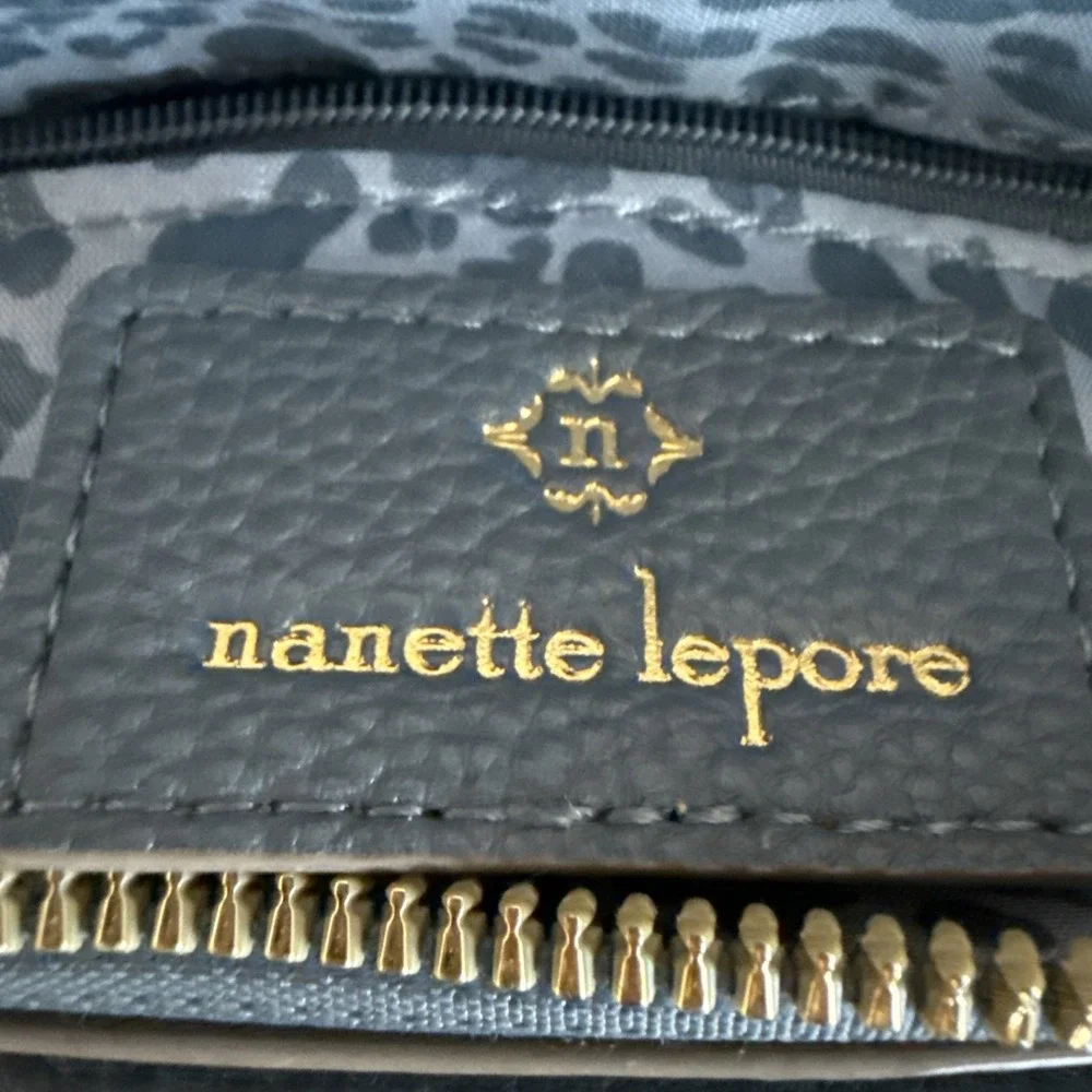 Nanette Lepore Half Moon Crescent Top Zip Flap Blue Faux Leather - Easter Spring